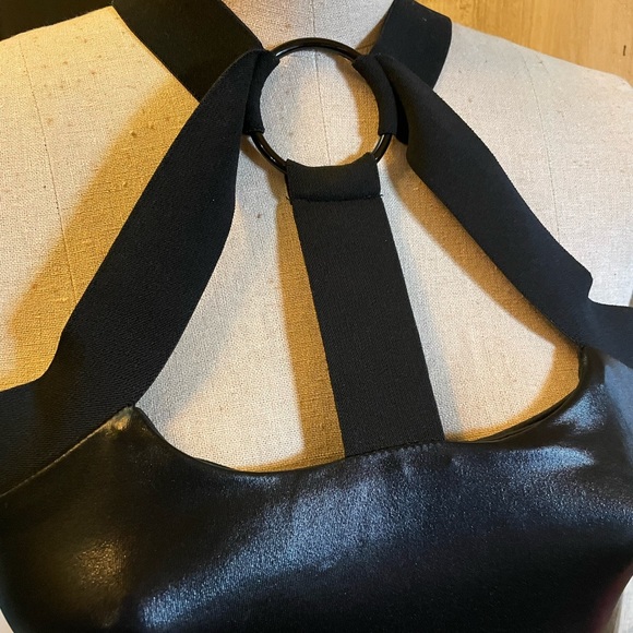 ELECTRIC YOGA Black Widow Faux Leather Look Tank Top Women’s Size M 🖤⚡️🖤 - Picture 2 of 13